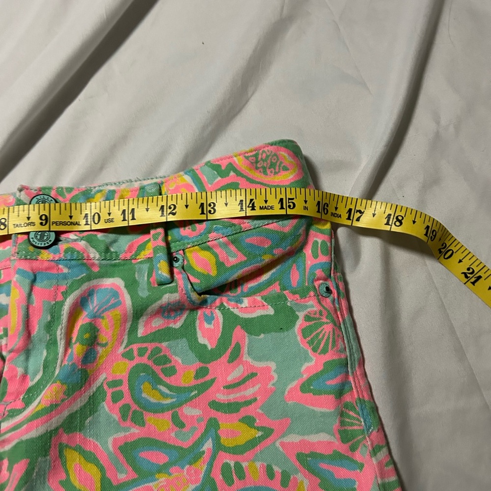 Lilly Pulitzer Womens Worth Skinny Mini Jeans Size 4 Pink Green Floral Paisley - Picture 6 of 12